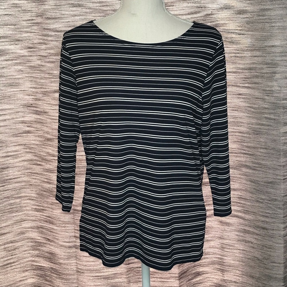 EMMA JAMES LARGE BLUE WHITE STRIPED SHIRT